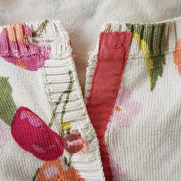 Easel Cherry Print Cardigan - Picture 6 of 8